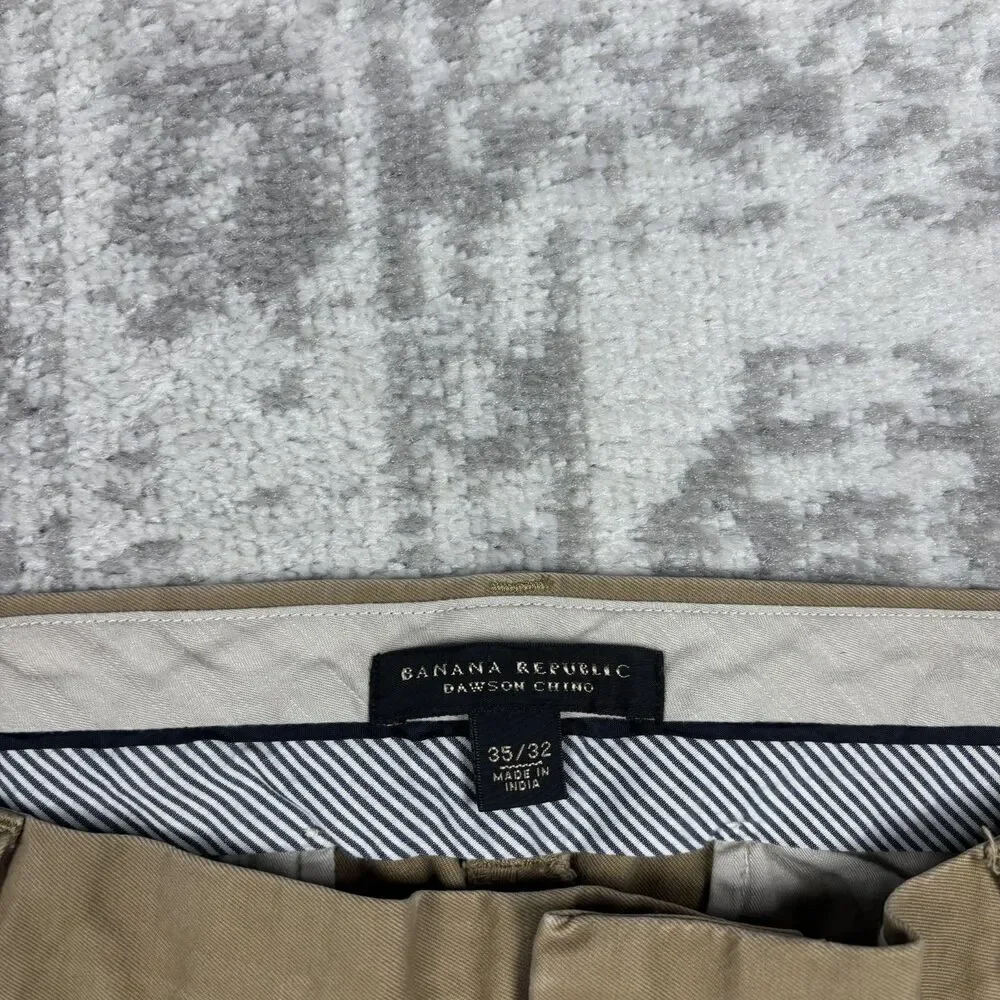 Banana Republic Men's Dawson Flat Front Chino Pants 100% Cotton Y2K Size 35x32